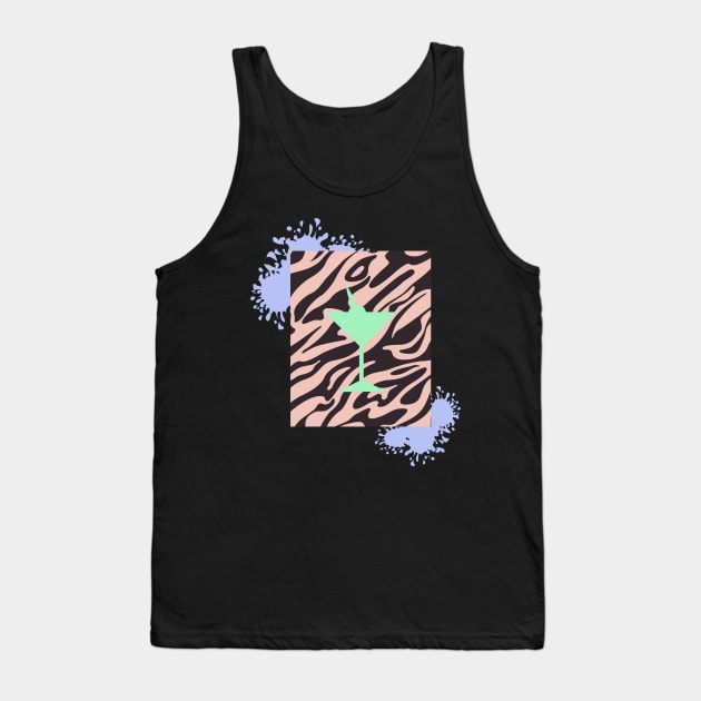 Martini Zebra Print Tank Top by Digital Canvas Ltd